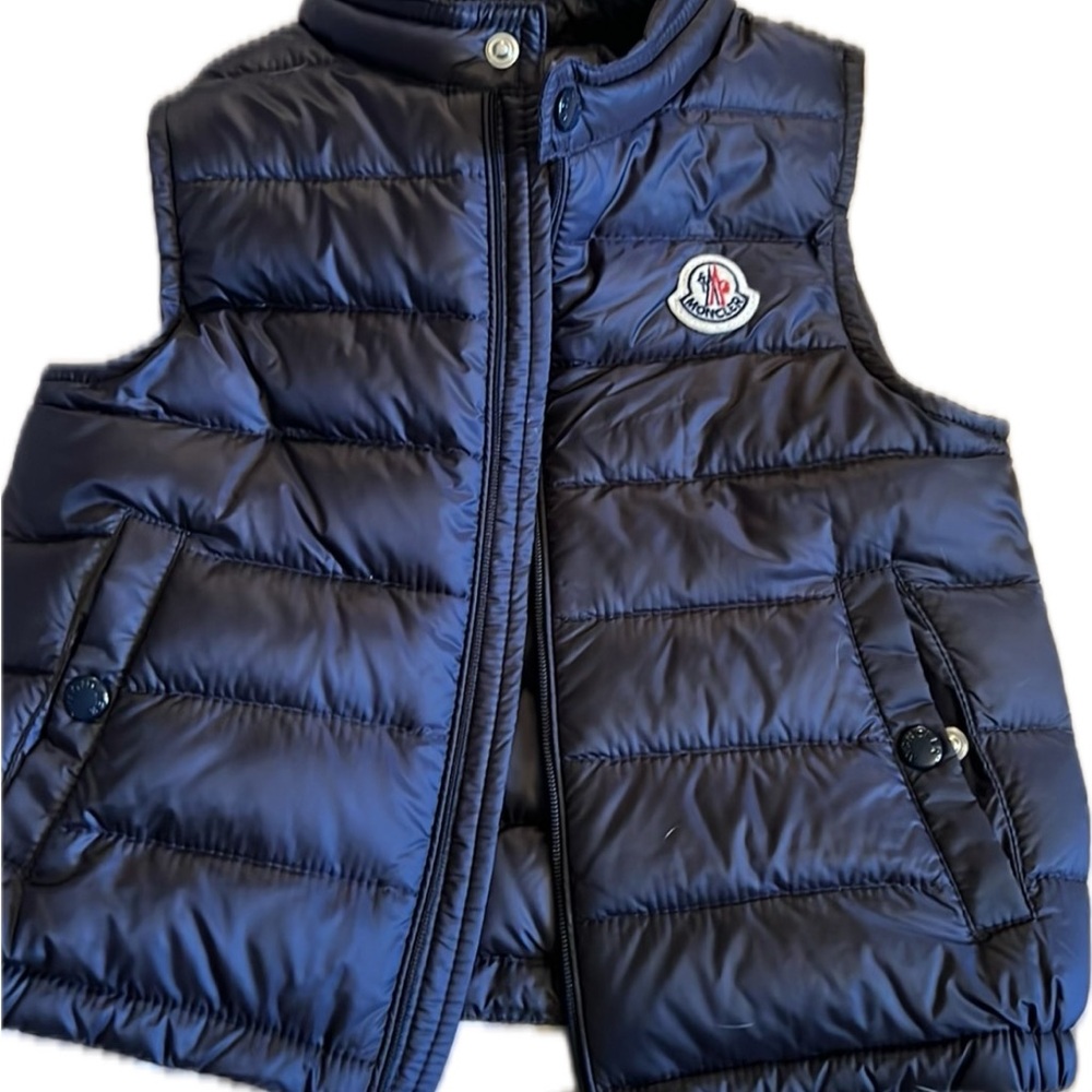 Moncler Kids Navy Blue Puffer Vest